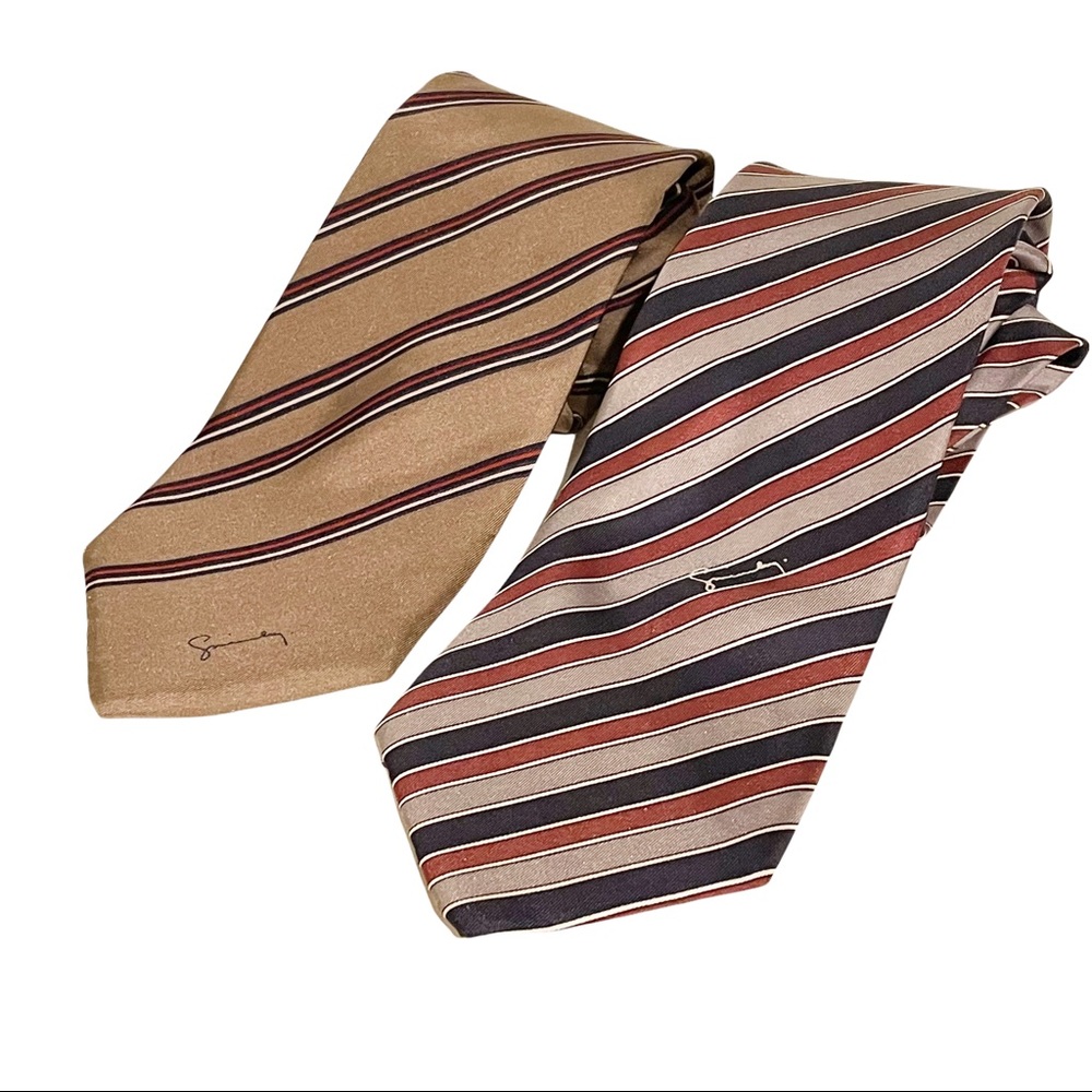 Givenchy Mens Striped Silk Tie Work Business Career Bundle